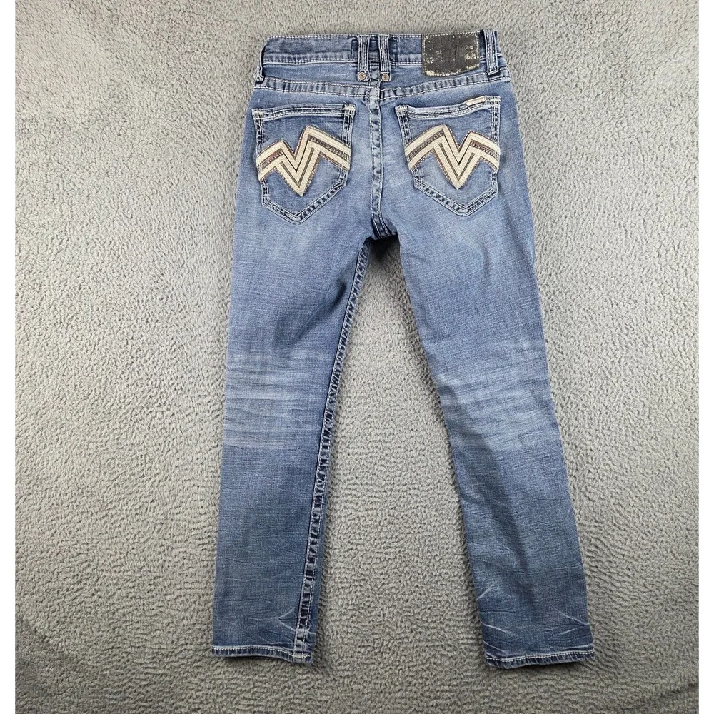 Salvage Jeans Mens 30x30 Blue Havoc Straight Slim Fit Distressed Low Rise Buckle